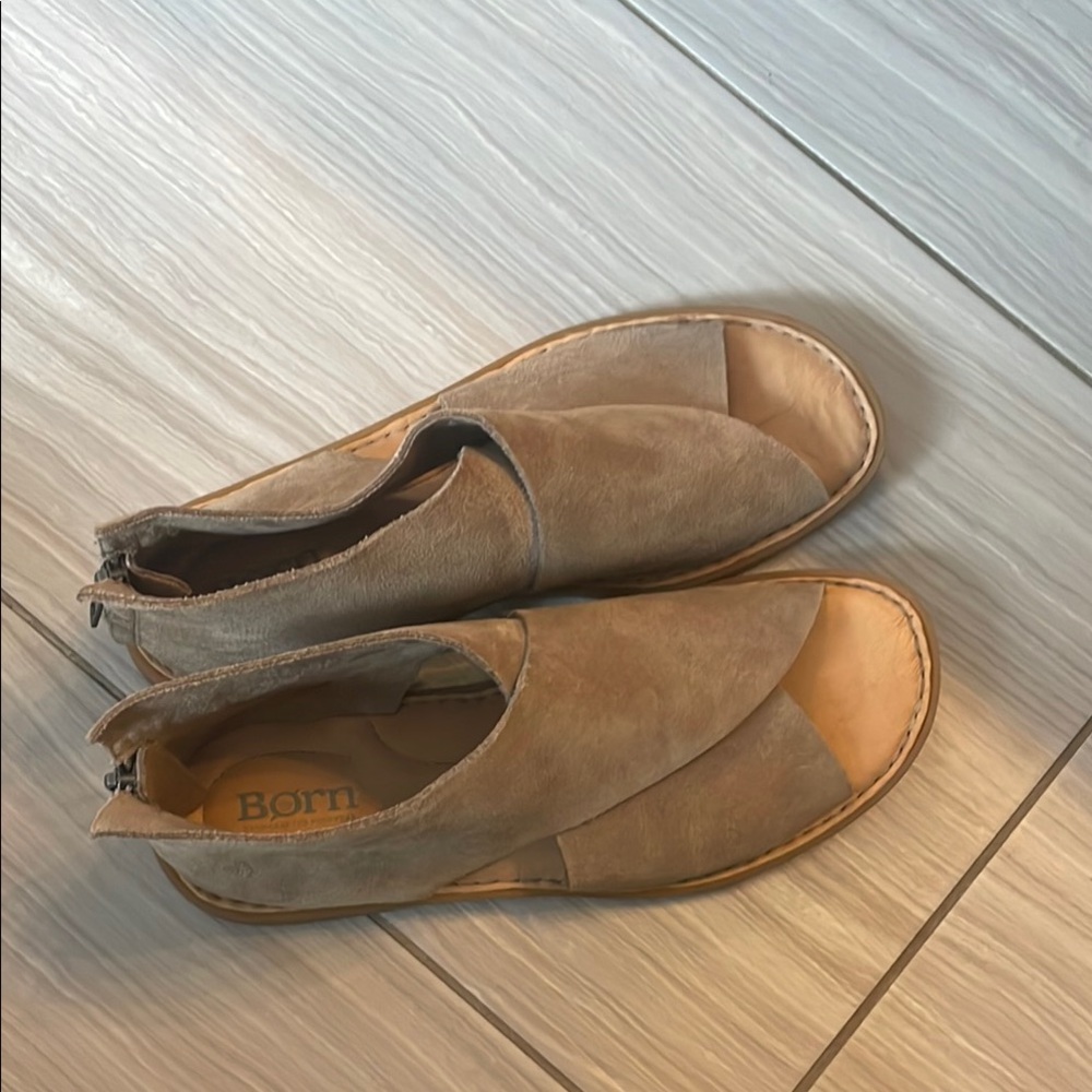Born Taupe Suede Sandals